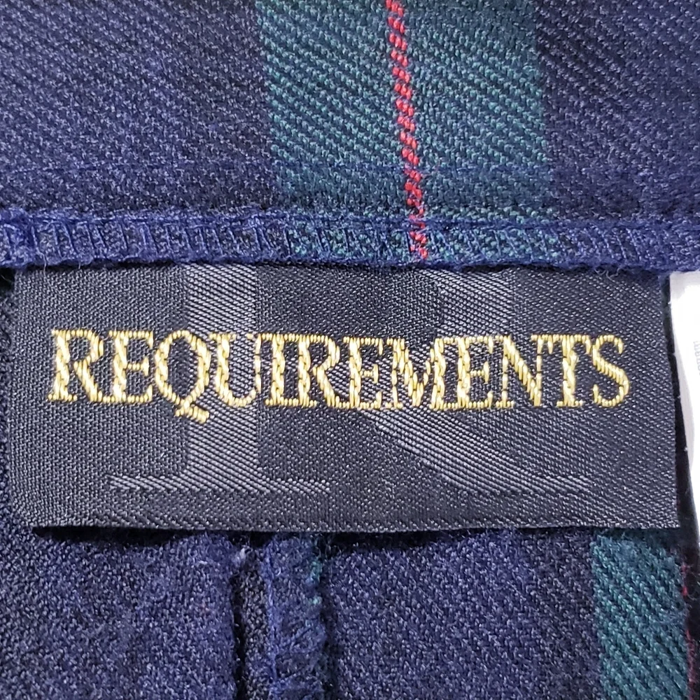 Vintage School Girl Pleated A-Line Midi‎ Skirt Blue Green Plaid Women's Size 14